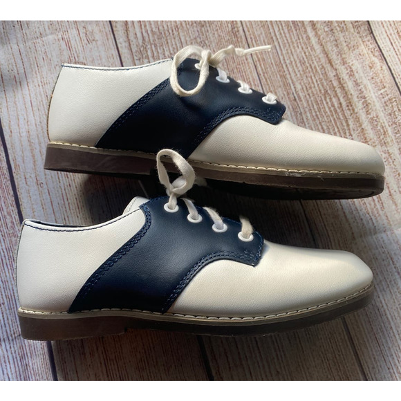 Stride Rite Black & White Leather Saddle Shoes NEW Size 10.5 Toddler - Picture 5 of 7
